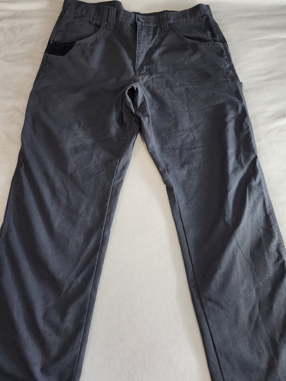 Wrangler 36x34 Carpenter Workwear Canvas Pants Charcoal Gray